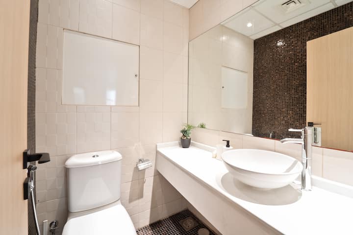 Half bathroom, Elegant & Spacious 3-bedroom in JBR