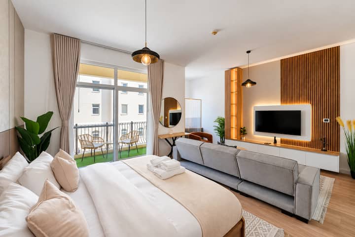 Bedroom area, Bright and Cozy | Studio in Motor City